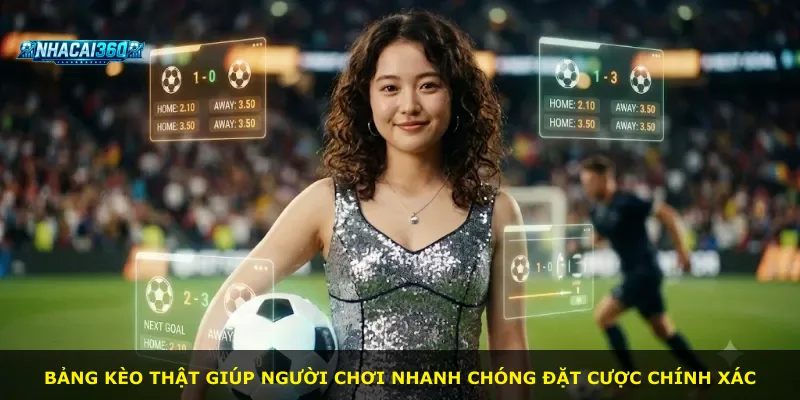 Bảng kèo thật giúp người chơi nhanh chóng đặt cược chính xác