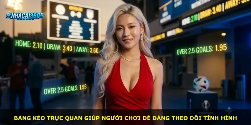 Bảng kèo trực quan giúp người chơi dễ dàng theo dõi tình hình