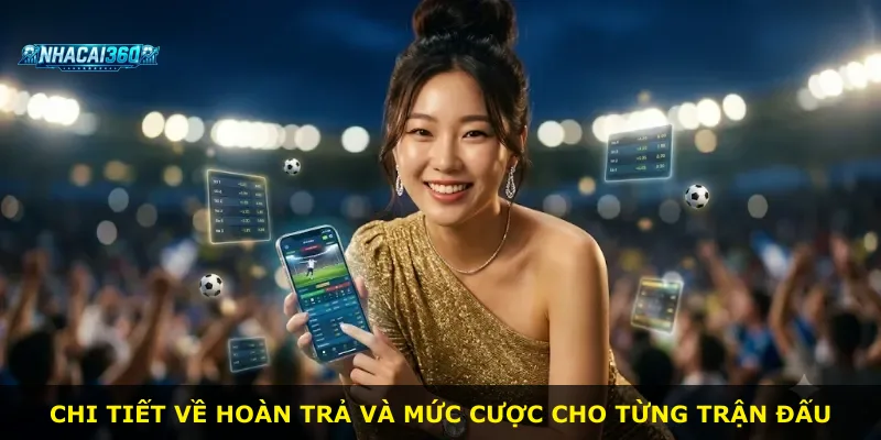Chi tiết về hoàn trả và mức cược cho từng trận đấu