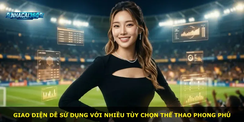 Giao diện dễ sử dụng với nhiều tùy chọn thể thao phong phú
