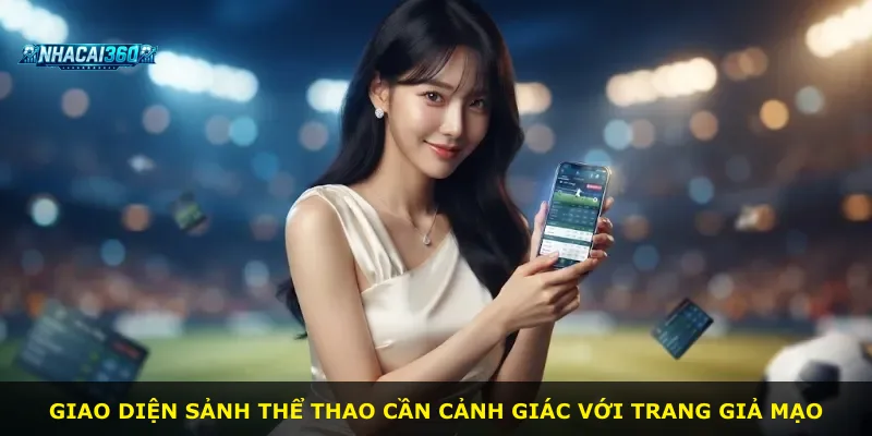 Giao diện sảnh thể thao cần cảnh giác với trang giả mạo