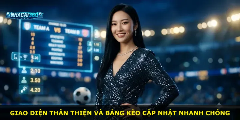Giao diện thân thiện và bảng kèo cập nhật nhanh chóng