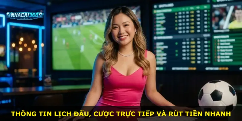 Thông tin lịch đấu, cược trực tiếp và rút tiền nhanh